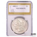 1881-S Morgan Silver Dollar PGA MS64 PL