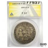 1901-S Morgan Silver Dollar ANACS F12