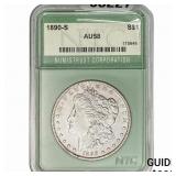 1890-S Morgan Silver Dollar NTC AU58