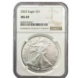 2025 Silver Eagle NGC MS69