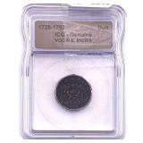 1726-1793 VOC N.E. Indies Bronze Duit ICG Genuine