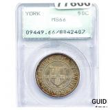 1936 York Half Dollar PCGS MS66