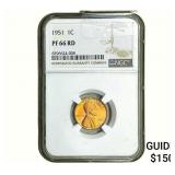 1951 Wheat Cent NGC PF66 RD