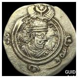 Sasanian Khusru II 591-628 AD Silver Drachm CHOIC
