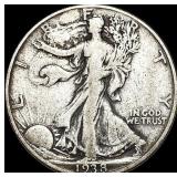 1938-D Silver Walking Liberty Half Dollar  LIGHTL