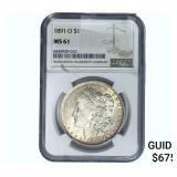 1891-O Morgan Silver Dollar NGC MS61