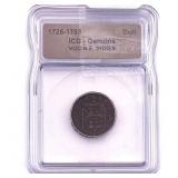 1726-1793 VOC N.E. Indies Bronze Duit ICG Genuine