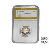 1905-O Mercury Silver Dime PGA MS64