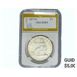 1877-S Silver Trade Dollar PGA MS64