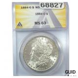 1884-O Morgan Silver Dollar ANACS MS63