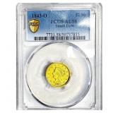 1843-O $2.50 Gold Quarter Eagle PCGS AU58 Small Da