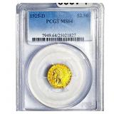 1925-D $2.50 Gold Quarter Eagle PCGS MS64