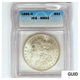 1889-O Morgan Silver Dollar ICG MS62