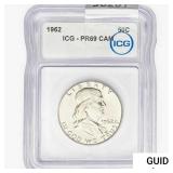 1962 Franklin Half Dollar ICG PR69 CAM