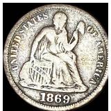1869 Seated Liberty Dime CLOSELY UNCIRCULATED