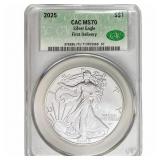 2025 Silver Eagle CAC MS70 First Delivery