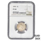 1890 Liberty Victory Nickel NGC PF60