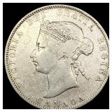 1872 Canada Silver 25 Cents NEARLY UNCIRCULATED