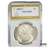 1884-O Morgan Silver Dollar PGA MS64