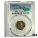 1909 VDB CAC Wheat Cent PCGS AU58 DDO