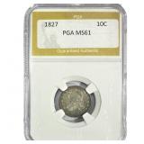 1827 Capped Bust Dime PGA MS61