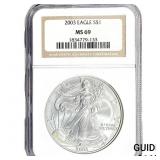 2003 Silver Eagle NGC MS69
