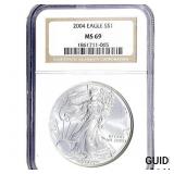 2004 Silver Eagle NGC MS69