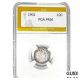 1901 Barber Dime PGA PR66
