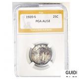 1920-S Standing Liberty Quarter PGA AU58