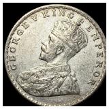 1919 British India Silver Rupee UNCIRCULATED