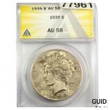 1935 Silver Peace Dollar ANACS AU58