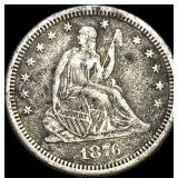 1876-CC Silver Quarter Dollar LIGHTLY  CIRCULATED