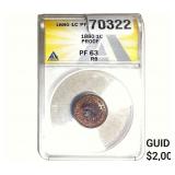 1880 Indian Head Cent ANACS PF63 RB