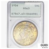 1926 Silver Peace Dollar PCGS MS63