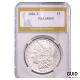 1881-S Morgan Silver Dollar PGA MS65