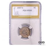 1937-S Buffalo Nickel PGA MS66