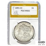 1891-CC Morgan Silver Dollar PGA MS61