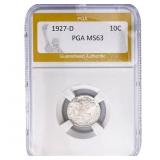 1927-D Mercury Silver Dime PGA MS63