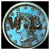 1855 Braided Hair Half Cent (Counterstamped) HIGH