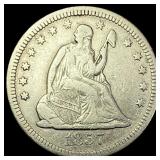 1857-O Silver Seated Liberty Quarter    LIGHTLY C