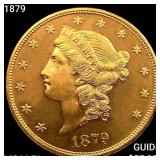 1879 $20 Gold Double Eagle CHOICE BU PL