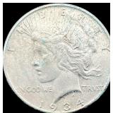 1934 Peace Silver Dollar NEARLY UNCIRCULATED