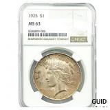 1925 Morgan Silver Dollar NGC MS63