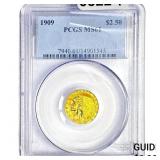 1909 $2.50 Gold Quarter Eagle PCGS MS61