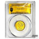 1881 $5 Gold Half Eagle PCGS MS63+ Fairmont Collec
