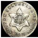1852 Silver Three-Cent Piece CLOSELY  UNCIRCULATE