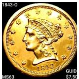 1843-O $2.50 Gold Quarter Eagle CHOICE BU