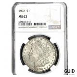 1902 Morgan Silver Dollar NGC MS62