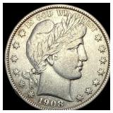 1908-D Silver Barber Half Dollar CLOSELY  UNCIRCU
