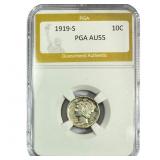 1919-S Mercury Silver Dime PGA AU55
